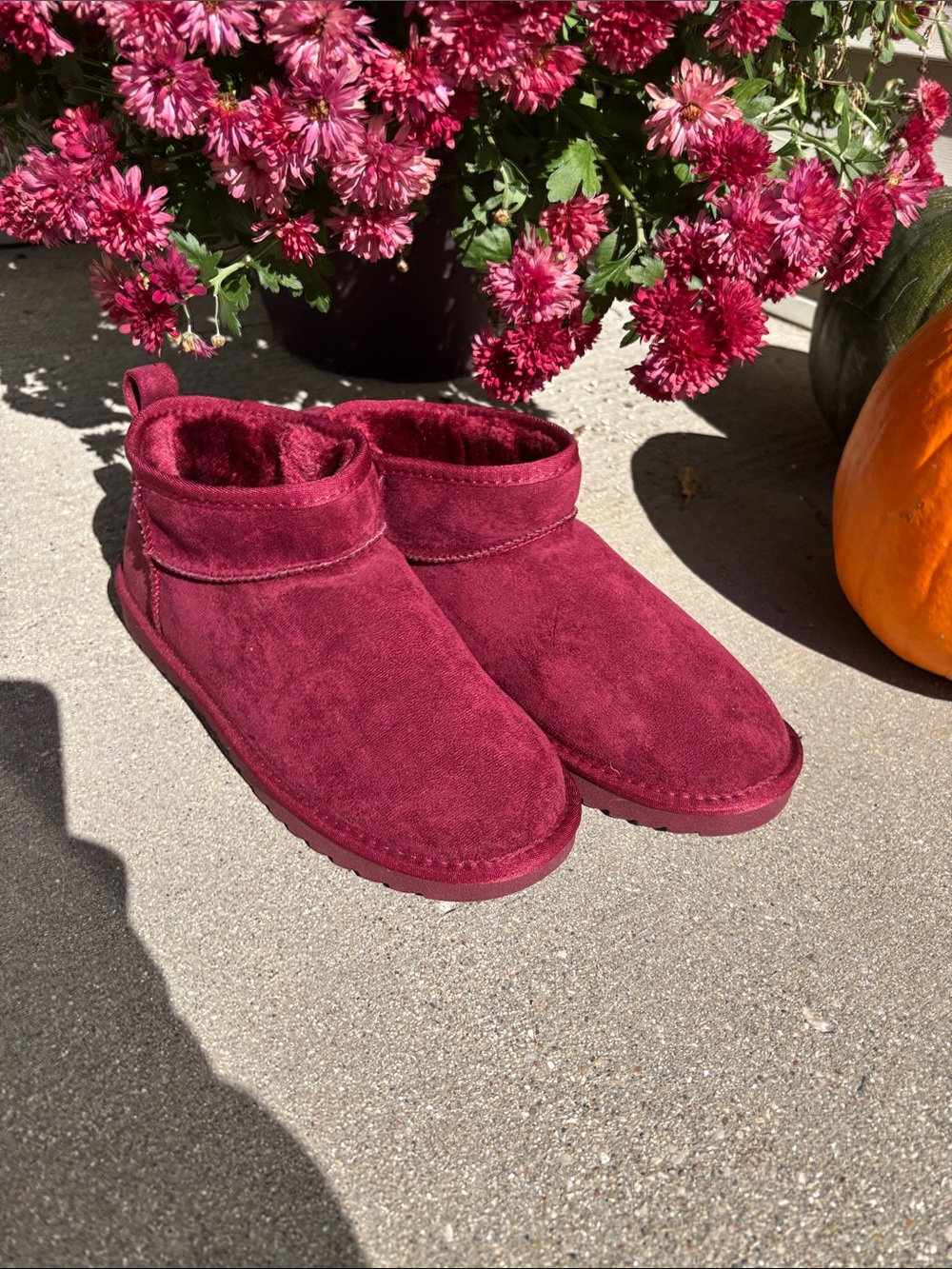 Maurices Women's Burgundy Suede Slip-On Ankle Slippers
